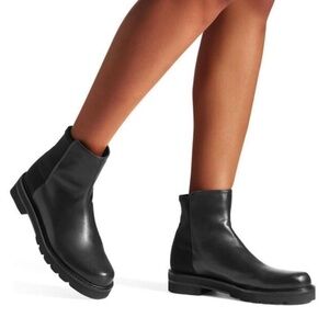 Stuart Weitzman 5050 Lift Black Leather Booties - new
